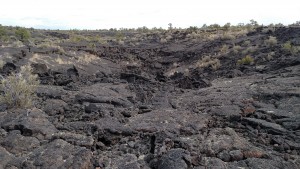 P hiked miles across lava fields