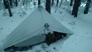 Porter's tarp in snow